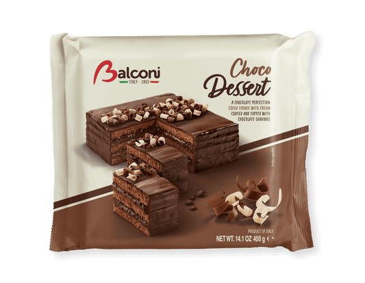 BALCONI Choco Dessert/ 6 pack/400g/$22.00  (96 cases/pallet)