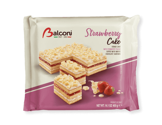 BALCONI Strawberry Cake/ 6 pack/400g/$22.00  (96 cases/pallet)