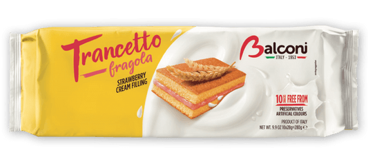 BALCONI Trancetto Strawberry/ 280g/15 pack/ $29.00 (56 cases/pallet)