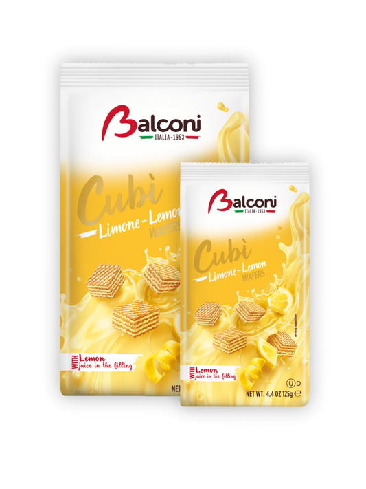 COMING SOON BALCONI Wafer Cubi Lemon/ 10 pack-250g/ 18 pack- 125g-both $24.35